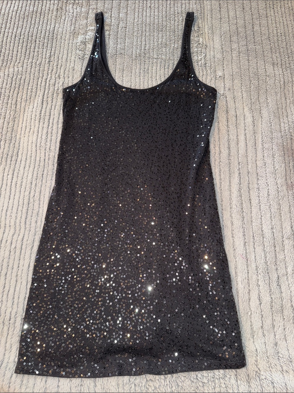 Express Black Sequin Tank Mini Dress
